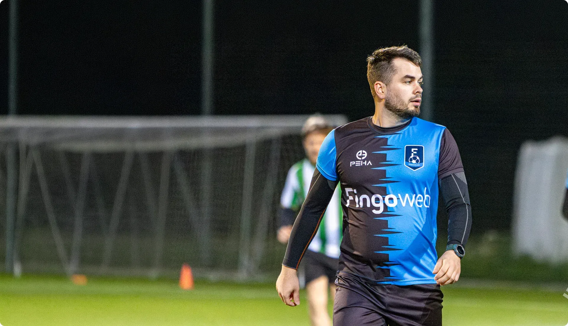 Footballer in a Fingoweb kit during a match